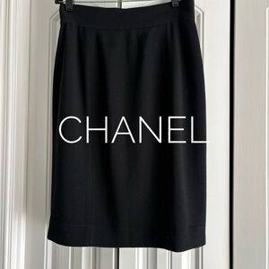 Authentic CHANEL Black Pencil Skirt